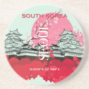 Seoul South Korea Travel Art Getränkeuntersetzer