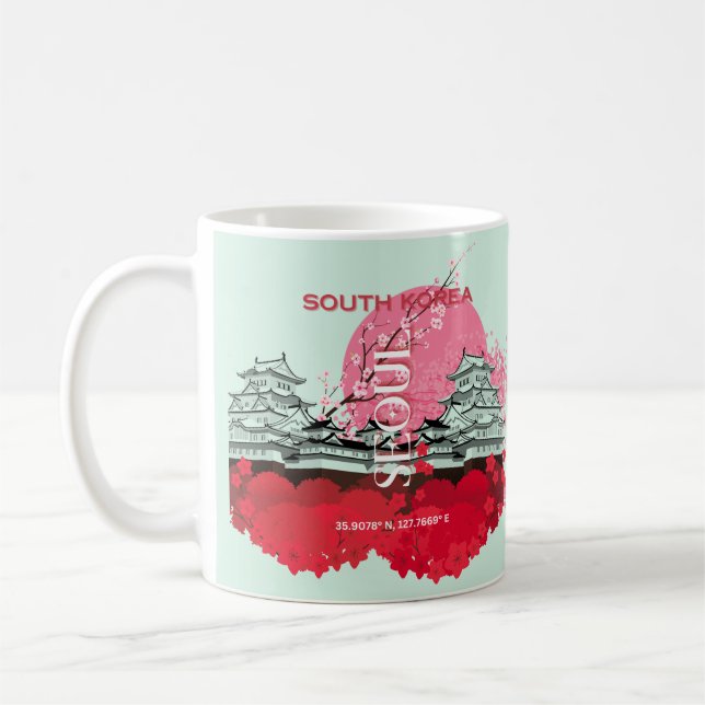 Seoul South Korea Travel Art Kaffeetasse (Links)