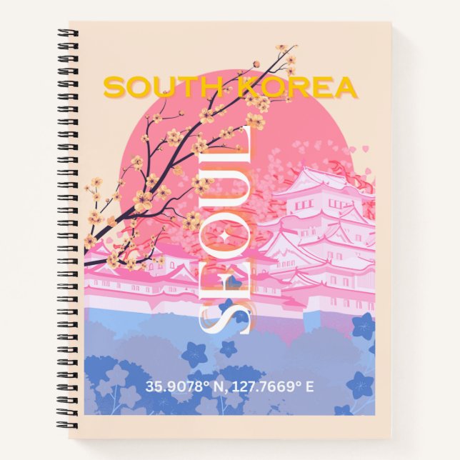 Seoul South Korea Travel Art, Pastel Notizbuch (Vorderseite)