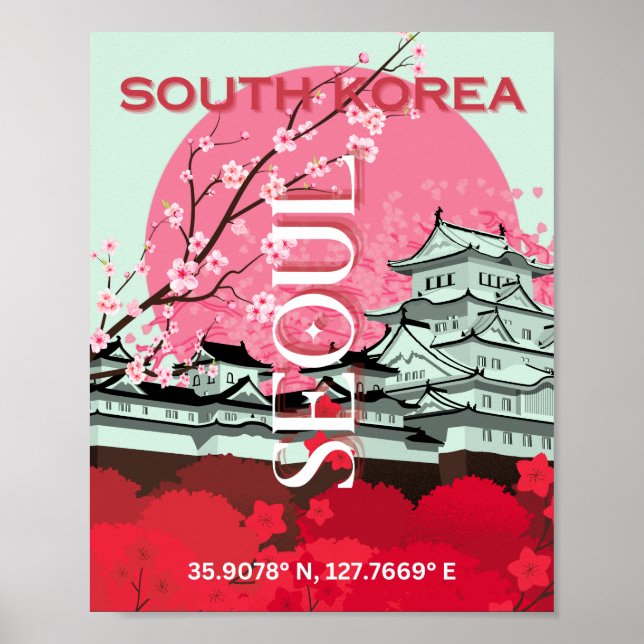 Seoul South Korea Travel Art Poster (Vorne)