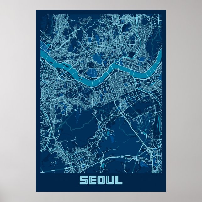 Seoul - South Korean Peace City Map Poster (Vorne)