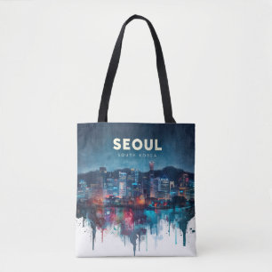 Seoul Südkorea Aquarell Reise Kunst Tasche