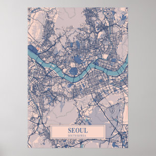 Seoul - Südkorea Breezy City Map Poster