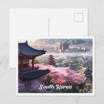 Seoul Südkorea Kunst Vintage Reiseillustration
