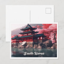 Seoul Südkorea Kunst Vintage Reiseillustration