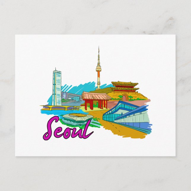 Seoul - Südkorea.png Postkarte (Vorderseite)