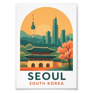 Seoul Südkorea Poster – Vintage Reise Kunst