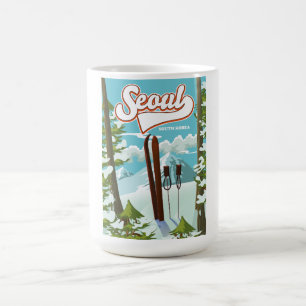 Seoul Südkorea Skireiseplakat Kaffeetasse