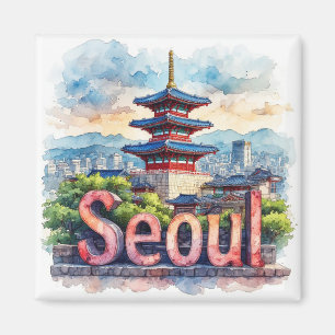 Seoul Südkorea Stadt Reise Geschenk Erinnerung 🗺️ Magnet