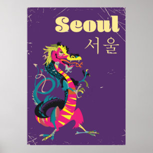 Seoul südkoreanisches Reiseplakat Poster