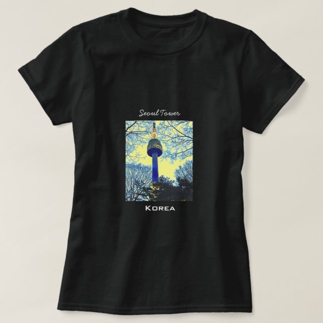 Seoul Tower Korea Reisefotografie T-Shirt (Design vorne)