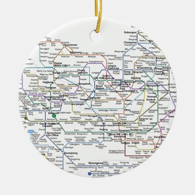 Seoul-Untergrundbahn-Karte Keramikornament (Vorne)