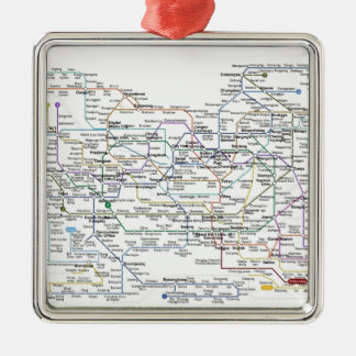 Seoul-Untergrundbahn-Karte Ornament Aus Metall