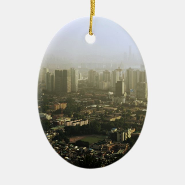 Seoul vom oben genannten städtischen Foto Keramik Ornament (Vorne)
