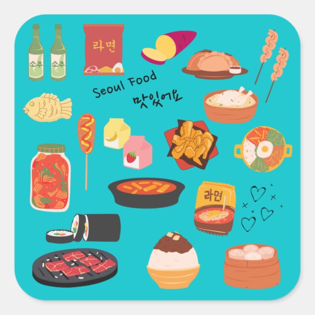 SEOULFOOD-Aufkleber Quadratischer Aufkleber (Vorderseite)