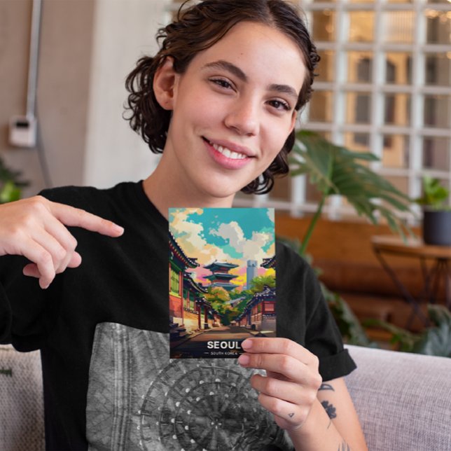 Seouls antiker Charme unter einem lebhaften Himmel Postkarte (Von Creator hochgeladen)