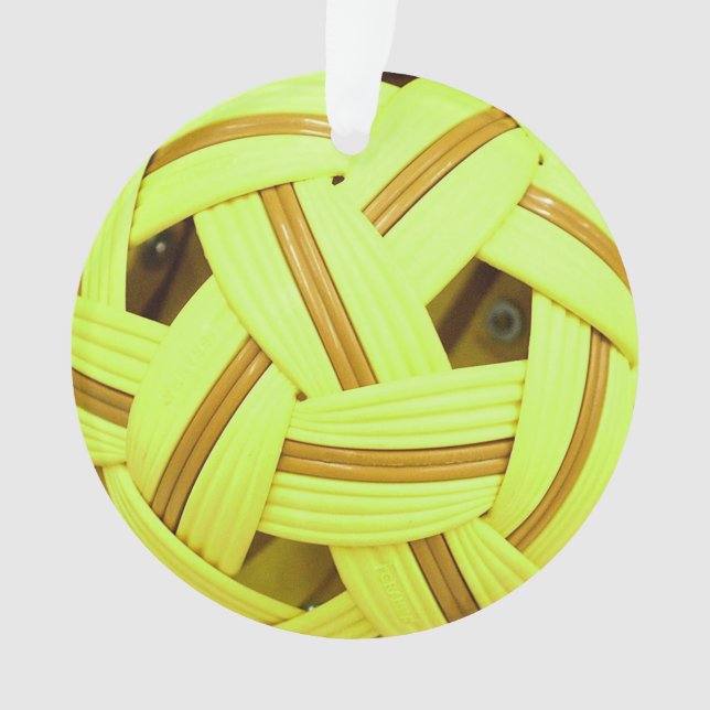 Sepak Takraw Ball Yellow Sports Ornament (Vorderseite)