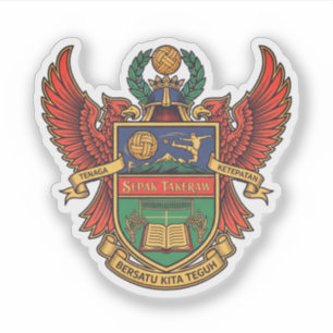 Sepak Takraw - Wappenstil-Logo Aufkleber