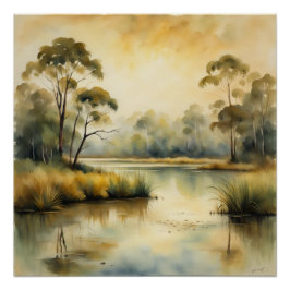 sephia landscape wall art poster