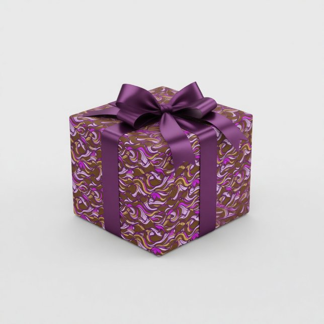 Sepia Abstract Pebble Bean Repeating Pattern Geschenkpapier (Von Creator hochgeladen)