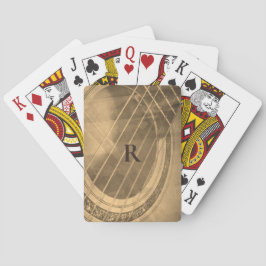 Sepia-Akustikgitarre mit Monogramm Spielkarten