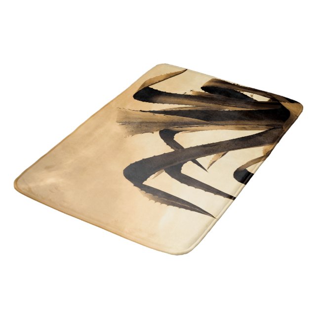 Sepia Aloe Pflanze Badematte (Schrägansicht)