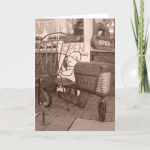"Sepia Antique Toy Tractor" Geburtskarte Karte