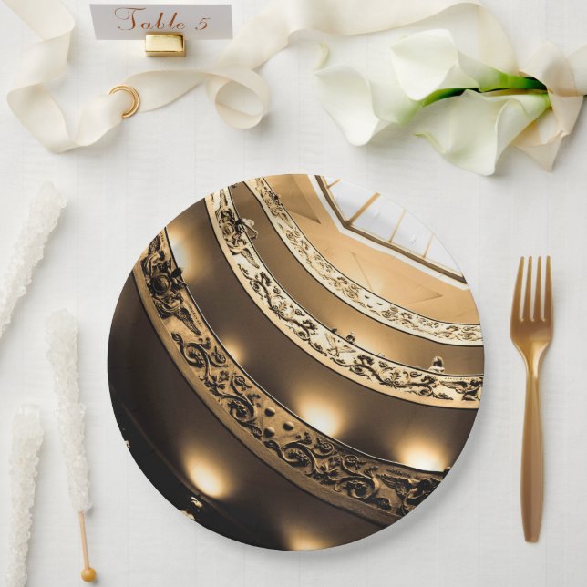 Sepia-Architektur Pappteller (Hochzeit)