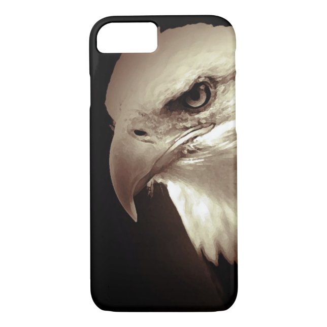 Sepia Bald Eagle iPhone 7 Fall Case-Mate iPhone Hülle (Rückseite)