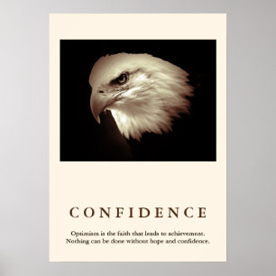 Sepia Bald Eagle Motivierend Confidence Zitat Poster