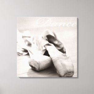 Sepia-Ballett-Pantoffel Pointe Leinwanddruck