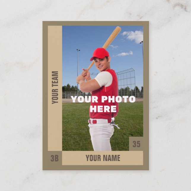 Sepia Baseball Trading Card - Benutzerdefinierte S Telefonnummerkarte (Vorderseite)