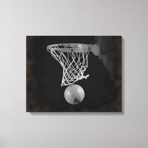 Sepia Basketball Artwork Wrapped Canvas Leinwanddruck