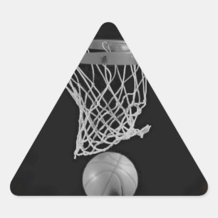 Sepia Basketball Dreieckiger Aufkleber