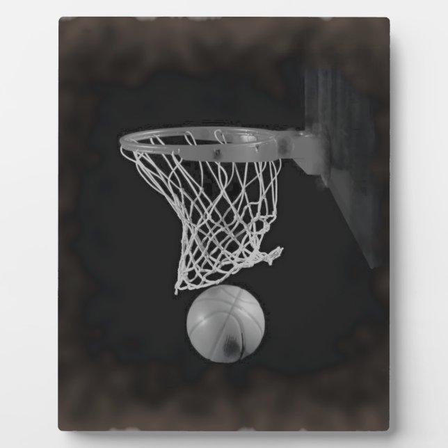 Sepia Basketball Fotoplatte (Vorderseite)