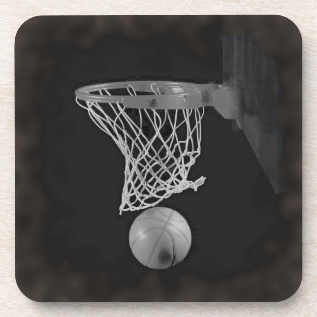 Sepia Basketball Getränkeuntersetzer (Vorderseite)