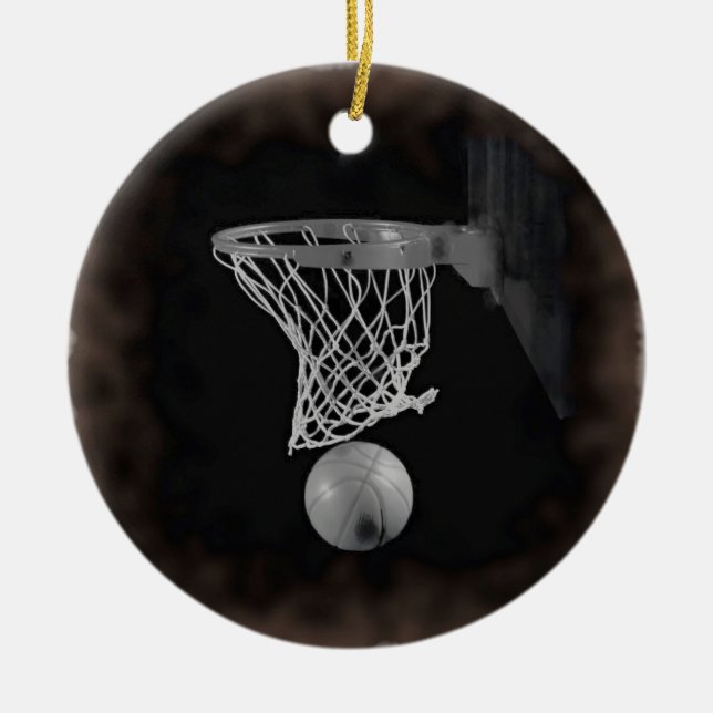Sepia Basketball Keramikornament (Vorne)