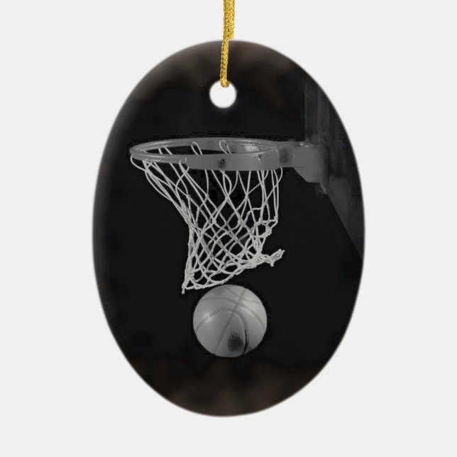 Sepia Basketball Keramikornament (Vorne)