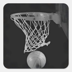 Sepia Basketball Quadratischer Aufkleber