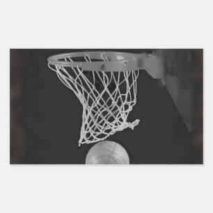 Sepia Basketball Rechteckiger Aufkleber
