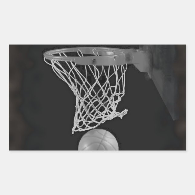 Sepia Basketball Rechteckiger Aufkleber (Vorderseite)