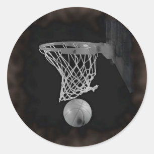 Sepia Basketball Runder Aufkleber