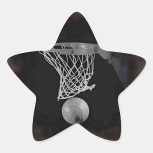 Sepia Basketball Stern-Aufkleber