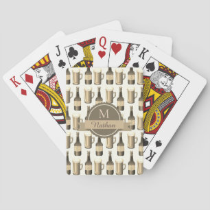 Sepia Beer Brillen und Flaschen Personalisiert Spielkarten