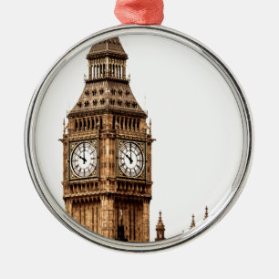 Sepia Big Ben Tower Ornament Aus Metall