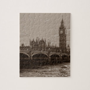 Sepia Big Ben Tower Palace of Westminster