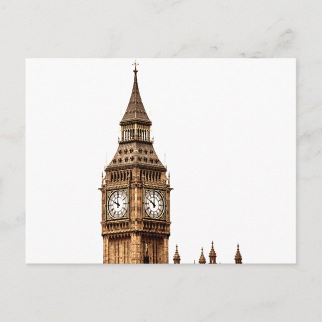 Sepia Big Ben Tower Postkarte (Vorderseite)