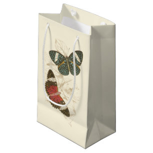 Sepia-Blätter mit bunten Schmetterlingen Kleine Geschenktüte