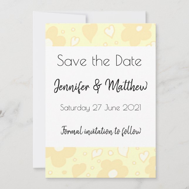 Sepia Blume Muster Save the Date Karte (Vorderseite)