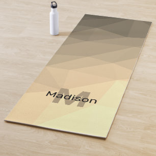Sepia-braunes geometrisches Mesh-Ombre-Muster Mono Yogamatte